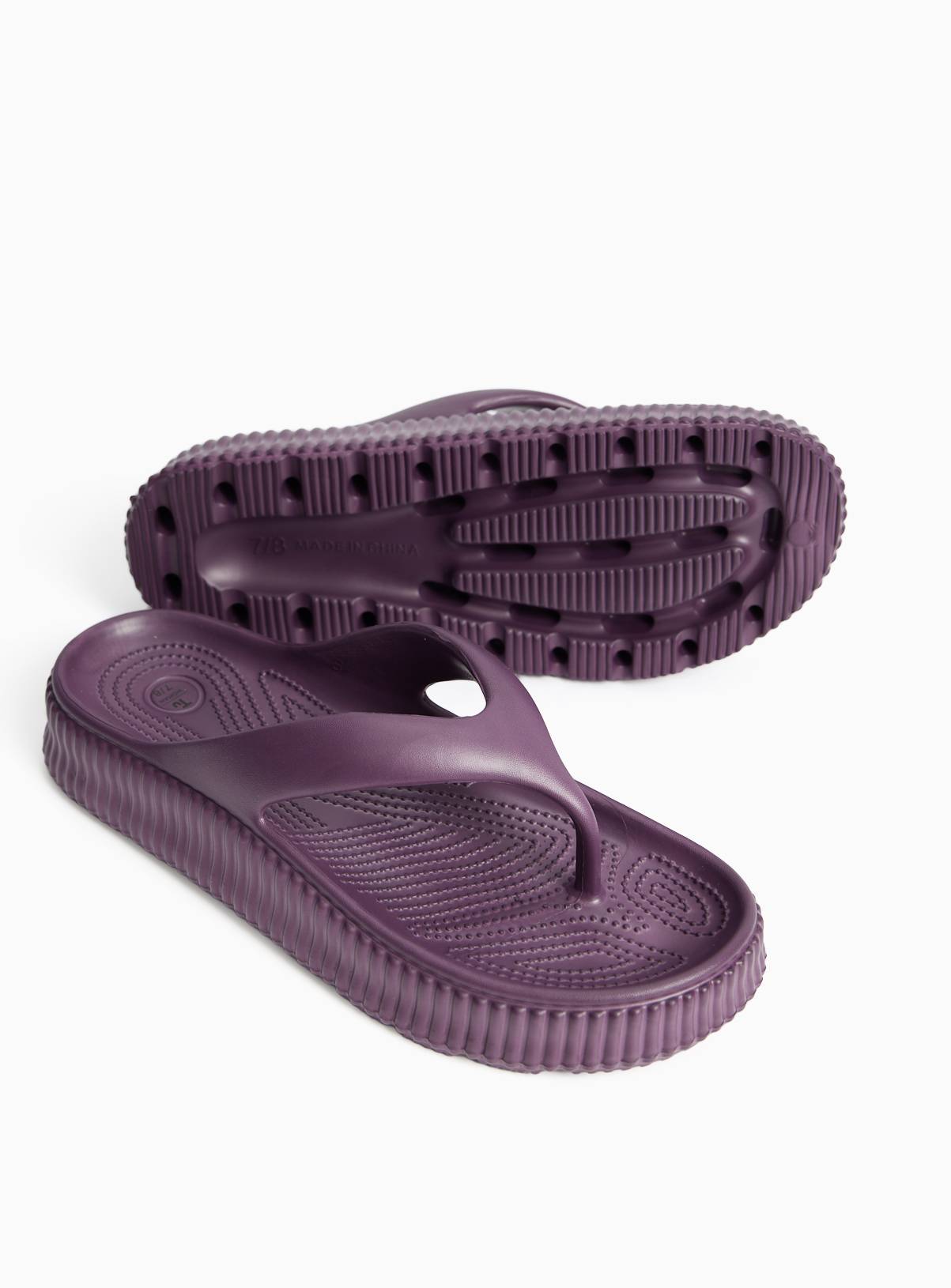 Purple Chunky EVA Flip Flops 3-4 - Image 1